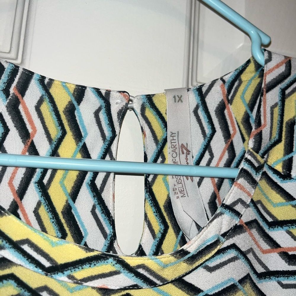 Melissa McCarthy Seven7 Geometric Tunic Sz 1X - Picture 3 of 5